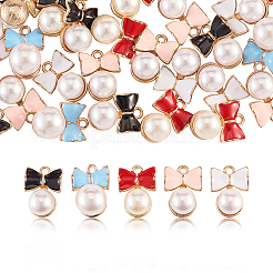 50шт 5 цвета подвески из цинкового сплава с эмалью&nbsp;ENAM-CJ0001-78