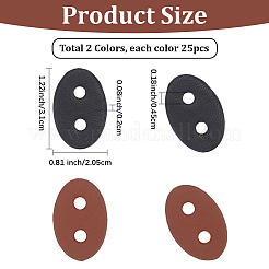 50 шт. 2-х цветные пуговицы из искусственной кожи с 2 отверстиями&nbsp;BUTT-CL0001-05A