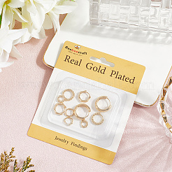 5 пара 5 стильных круглых серег-колец из латуни с покрытием для женщин EJEW-BBC0001-98