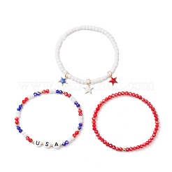 3шт. 3 стиля гальванизированных стеклянных бусин и набор для браслета из стеклянных бусин&nbsp;BJEW-TA00595