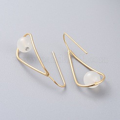 Болтающийся серьги природный драгоценный камень EJEW-JE03595