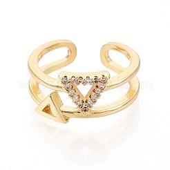 Манжеты из латуни с микро паве кубический цирконий для женщин KK-T071-71G