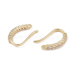 Латунь микро проложить кубического циркония серьги крючки&nbsp;KK-U008-15G