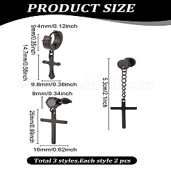 6 комплект из 3 серег из нержавеющей стали 304&nbsp;EJEW-LP0001-39