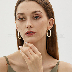 3 пара латунных серег-колец для женщин&nbsp;EJEW-BBC0001-66G-01