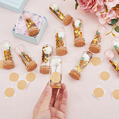 Декоративная крышка купола из прозрачного стекла с букетом искусственных роз из пенопласта внутри&nbsp;AJEW-FH00007