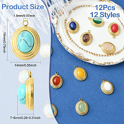 12шт 12 стиля подвески из натуральных драгоценных камней&nbsp;STAS-CJ0002-60