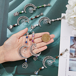 6 шт. 6 стиля луна флакон духов урна пепел тибетский стиль подвеска из сплава украшения&nbsp;HJEW-AB00227