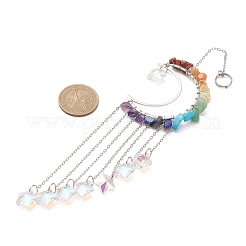 Стеклянный кулон в форме звезды HJEW-JM01182-02