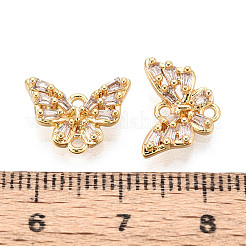 Латунные подвески-звенья/соединители с прозрачными кубическими циркониями KK-T077-69G