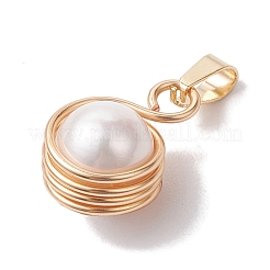 Подвески из медной проволоки с натуральным культивированным пресноводным жемчугом PALLOY-JF02719