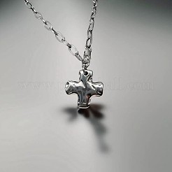 Ожерелья из сплава с текстурированным крестом и скрепкой&nbsp;FS-WGDACB3-02