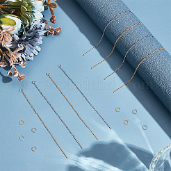 4 пара 2-х цветных сережек из нержавеющей стали 304&nbsp;STAS-LP0001-89