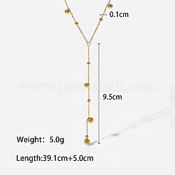 304 нержавеющая сталь шариковая цепочка с длинной кисточкой y ожерелья для женщин FS-WG75565-01