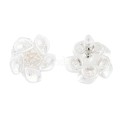 Латунная серьга-гвоздик с цветком&nbsp;LS-EJEW-L288-006S