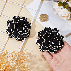 2 шт. пряжки для обуви из полиэстера с цветочным узором&nbsp;DIY-HS0002-13A