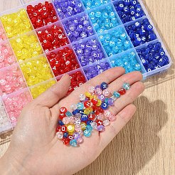 1750шт 7 цвета прозрачные акриловые бусины&nbsp;TACR-YW0002-47