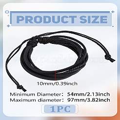 1шт. многорядные плетеные браслеты из искусственной кожи для мужчин&nbsp;BJEW-LP0003-37B