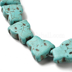 Нити из синтетических бирюзовых бусин G-E594-02