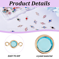 54 шт. 9-х цветные латунные подвески-соединители со стразами RB-HY0003-47