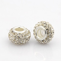 Cmолы Rhinestone Европейский бисером CPDL-J018-12x9mm-S