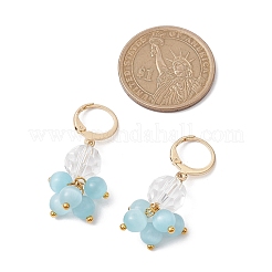 Круглые серьги с защелкой и кошачьими глазами EJEW-JE05841