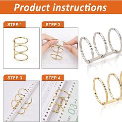 20 шт. 2 цвета 3 кольца железный переплет листы книги на петлях кольца IFIN-NB0001-44