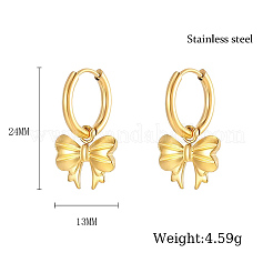 Серьги-бантики из нержавеющей стали 304&nbsp;UM1027-1