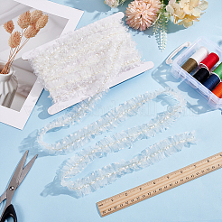 1 шт. полиэстерового плиссированного кружева с отделкой из золотистой металлической нити&nbsp;DIY-MA0006-64B