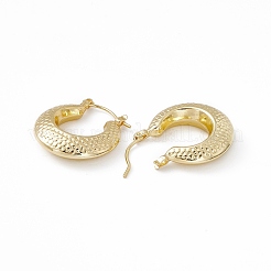 Латунные серьги-кольца с чешуйчатым узором для женщин EJEW-I270-06G