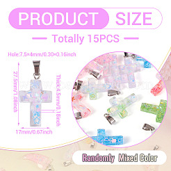 15 шт. подвески из светящейся смоляной пайетки&nbsp;RESI-TA0004-20B