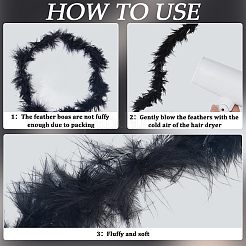 1 шт. боа из перьев индейки для танцев&nbsp;AJEW-GF0012-31D