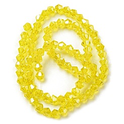 Прозрачные стеклянные бусины гальваническим пряди&nbsp;GLAA-F029-4mm-C21