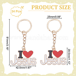 24 шт. брелки с подвеской из эмалевого сплава&nbsp;KEYC-WR0001-53P