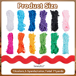 65м двухцветная полиэстеровая волнистая лента&nbsp;OCOR-AR0001-94