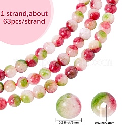 1 нить окрашенных бусин из натурального драгоценного камня G-SP0001-43