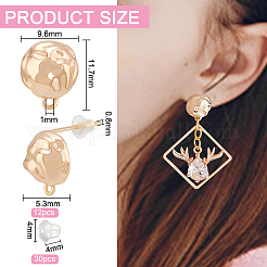 12 шт. латунные полукруглые серьги-гвоздики&nbsp;KK-BC0011-27