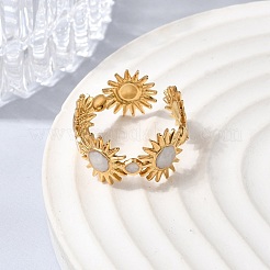 Открытые манжеты из нержавеющей стали Sun 304 для женщин&nbsp;RJEW-A091-20G