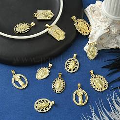 12 шт. 6 стиля латунные подвески с цирконием&nbsp;KK-CJ0002-19