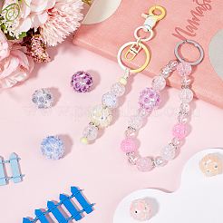 3 шт. 3-х цветные акриловые бусины ручной работы из светящейся полимерной глины со стразами CLAY-SC0002-12