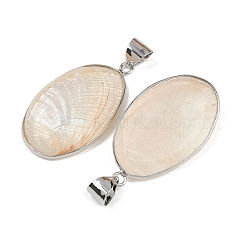 Большие подвески из натуральной белой ракушки-ушка SSHEL-B003-03P