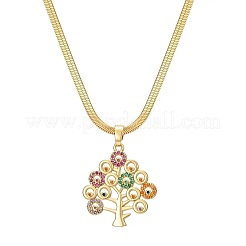 Латунные микропаве цветные кубические цирконии подвески в виде дерева ожерелья для женщин FS-WG3591E-01
