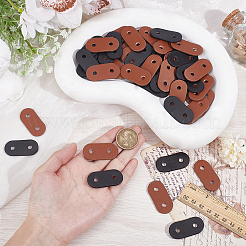 50 шт. 2-х цветные пуговицы из искусственной кожи с 2 отверстиями&nbsp;BUTT-CL0001-05B