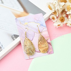 50 шт. прямоугольник горячего тиснения картонная бумага ювелирные изделия дисплей карты CDIS-CJ0001-04