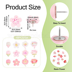 Набор из 48 смоляного цветка и железных кнопок&nbsp;AJEW-TAC00050