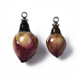 Подвески из натуральных настоящих роз ручной работы X-RESI-R424-01