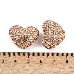 Бусины из полимерной глины в форме сердца со стразами&nbsp;CLAY-NH0002-02F