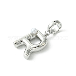 Покрытие стойки латунь с АБС-пластиком жемчуг европейские подвески&nbsp;KK-G501-02R-P