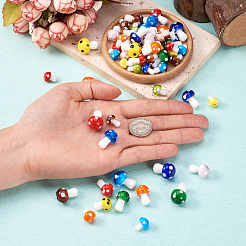 64 шт. 24 стили бусины ручной работы в виде грибов лэмпворк LAMP-TA0001-12