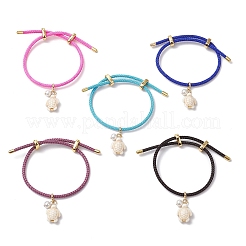 Браслеты с подвесками из окрашенной синтетической бирюзы BJEW-JB11827